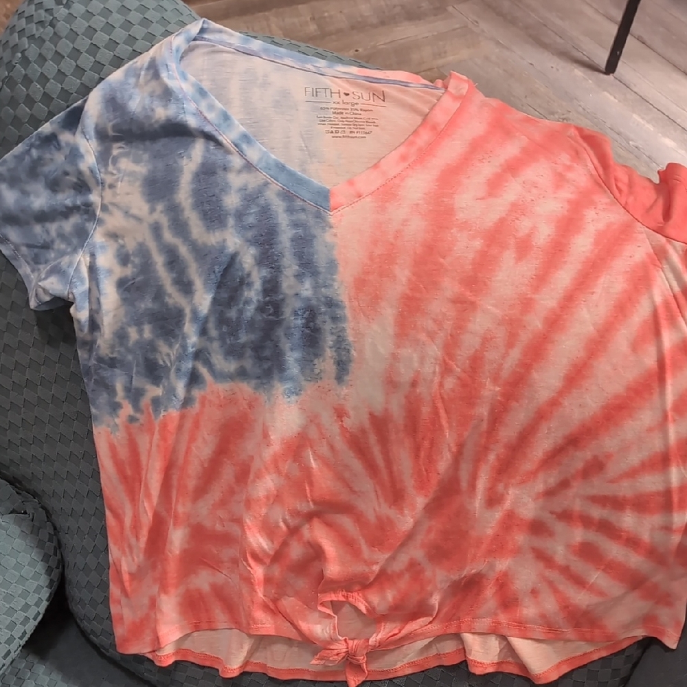 Fifth Sun Colorful Tie-Dye V-Neck Tee